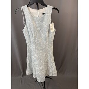 NWTs Ronni Nicole Evenings Cocktail Dress Light Blue Floral Women's Size 6